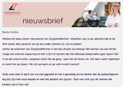 Nieuwsbrief september 2022 - ZorgZamePartner